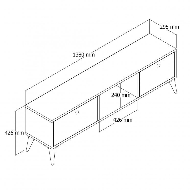 Comoda TV Salvador, Model Sıena, 138x42.6x29.5 cm, aaaa