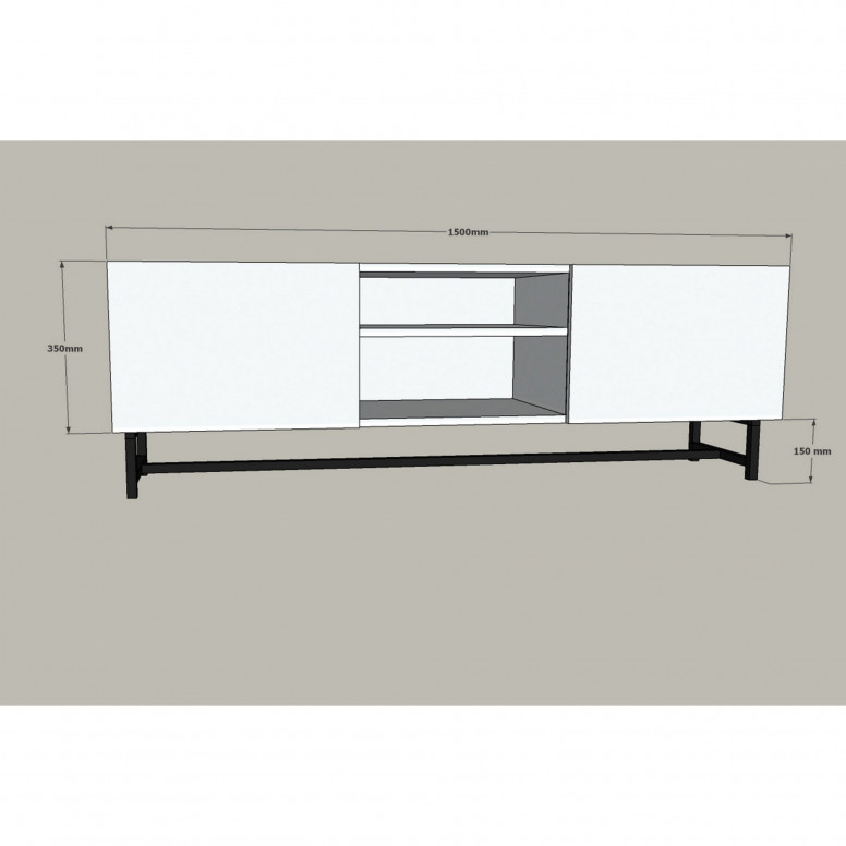 Comoda TV Salvador, Model Tugi, 150x50x40 cm, Stejar safir - 3 | YEO