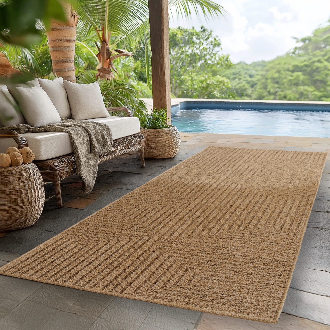 Covor traversa Timber V4 Bej, 80 x 150 cm