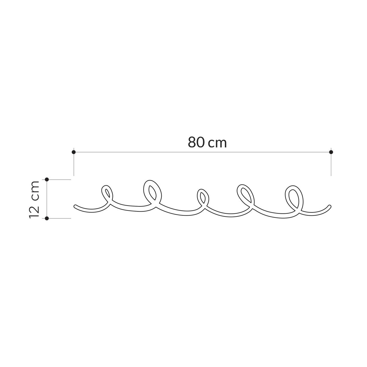 Cuier metalic Model Sing, Negru, 80x12x5 cm