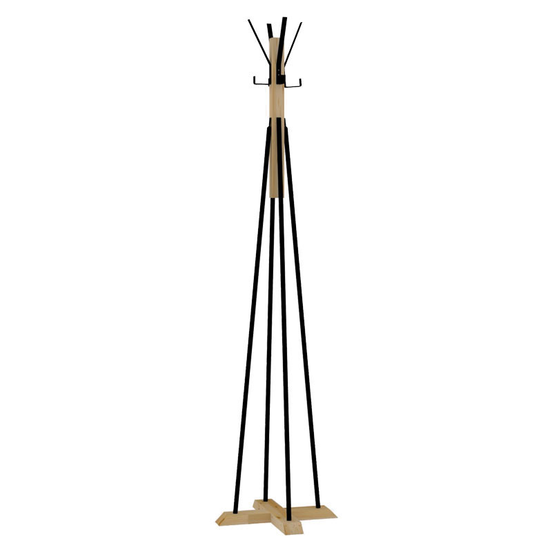 Cuier tip pom Model Buck, Natur/Negru, 40x40x160 cm