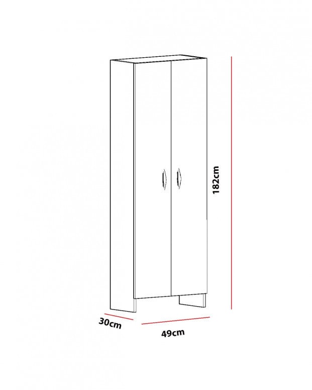 Dulap haine Model Atlantis, Alb, 49x30x182 cm