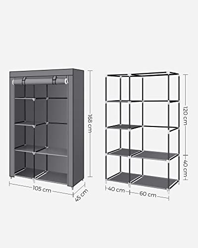 Dulap pentru haine, Songmics, Gri, 105x45x168 cm