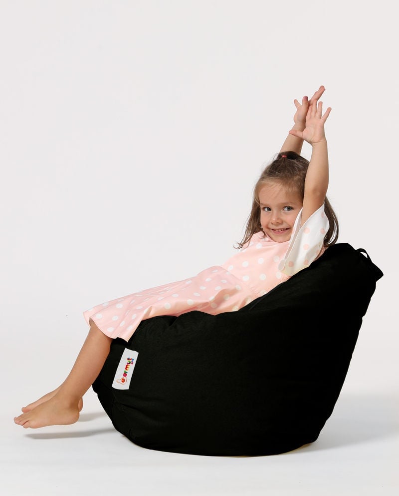 Fotoliu de Grădină tip Bean Bag Model Premium Kids, Negru