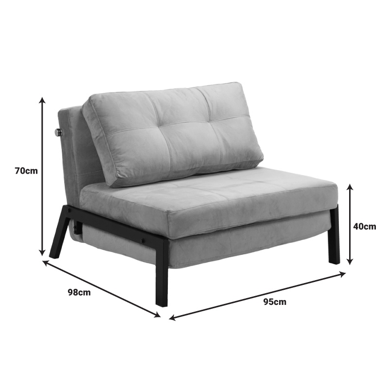 Fotoliu Model Fancy, Albastru ciel, 95x98x70 cm - 4 | YEO