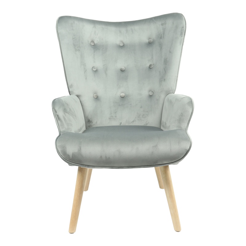 Fotoliu Model Fluffy, Gri/Natur, 75x69x96 cm - 2 | YEO