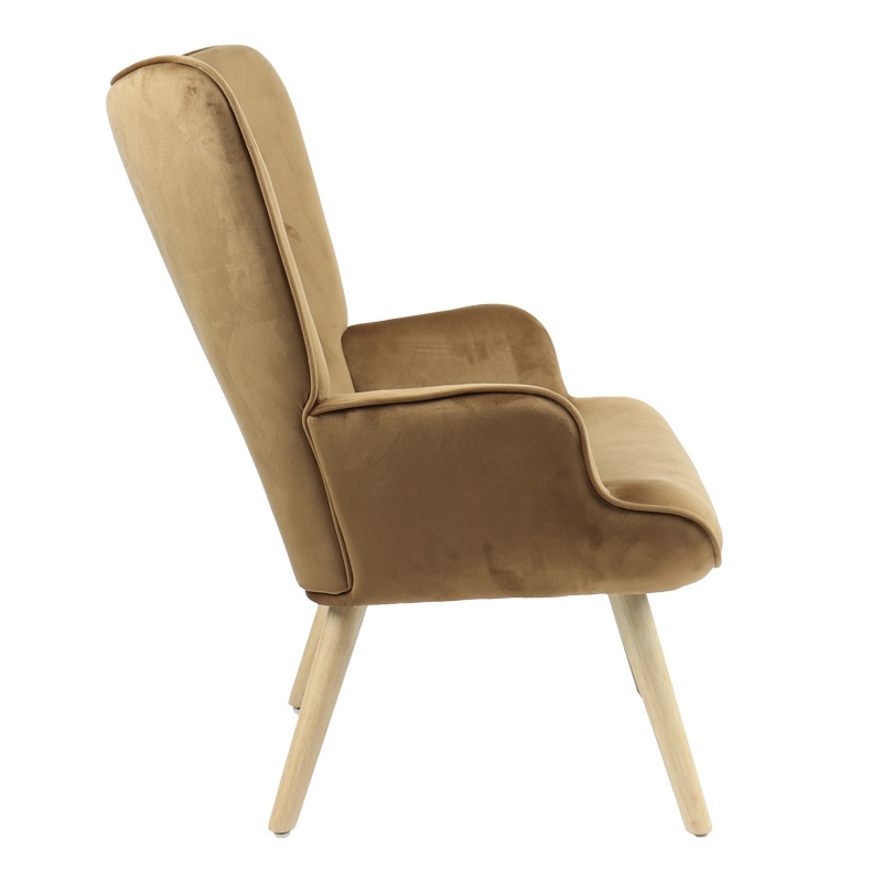 Fotoliu Model Fluffy, Maro taupe/Natur, 75x69x96 cm - 3 | YEO