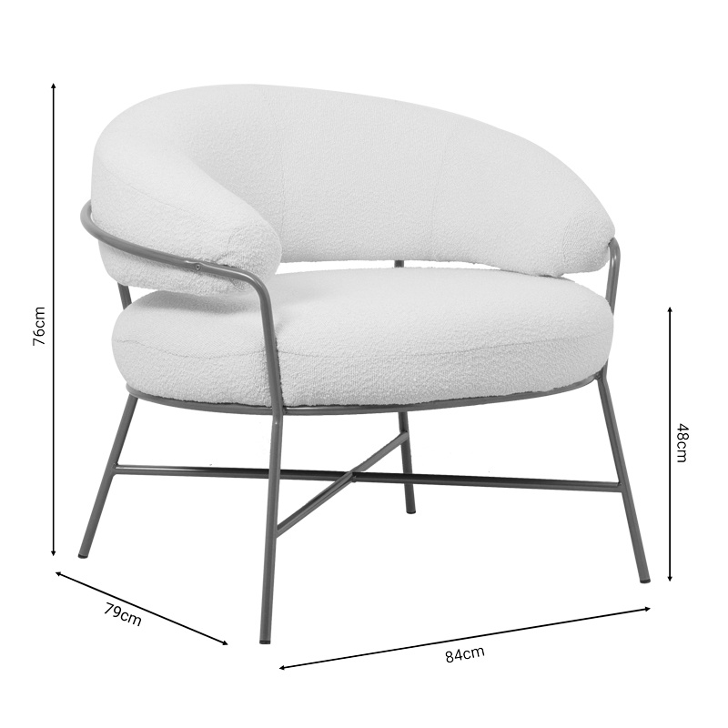 Fotoliu Model Malu, Crem/Auriu, 84x79x76 cm - 4 | YEO