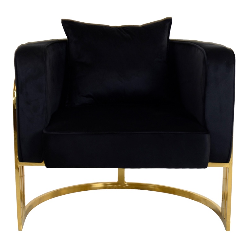 Fotoliu Model Roblu, Negru/Auriu, 72x77.4x70 cm - 3 | YEO