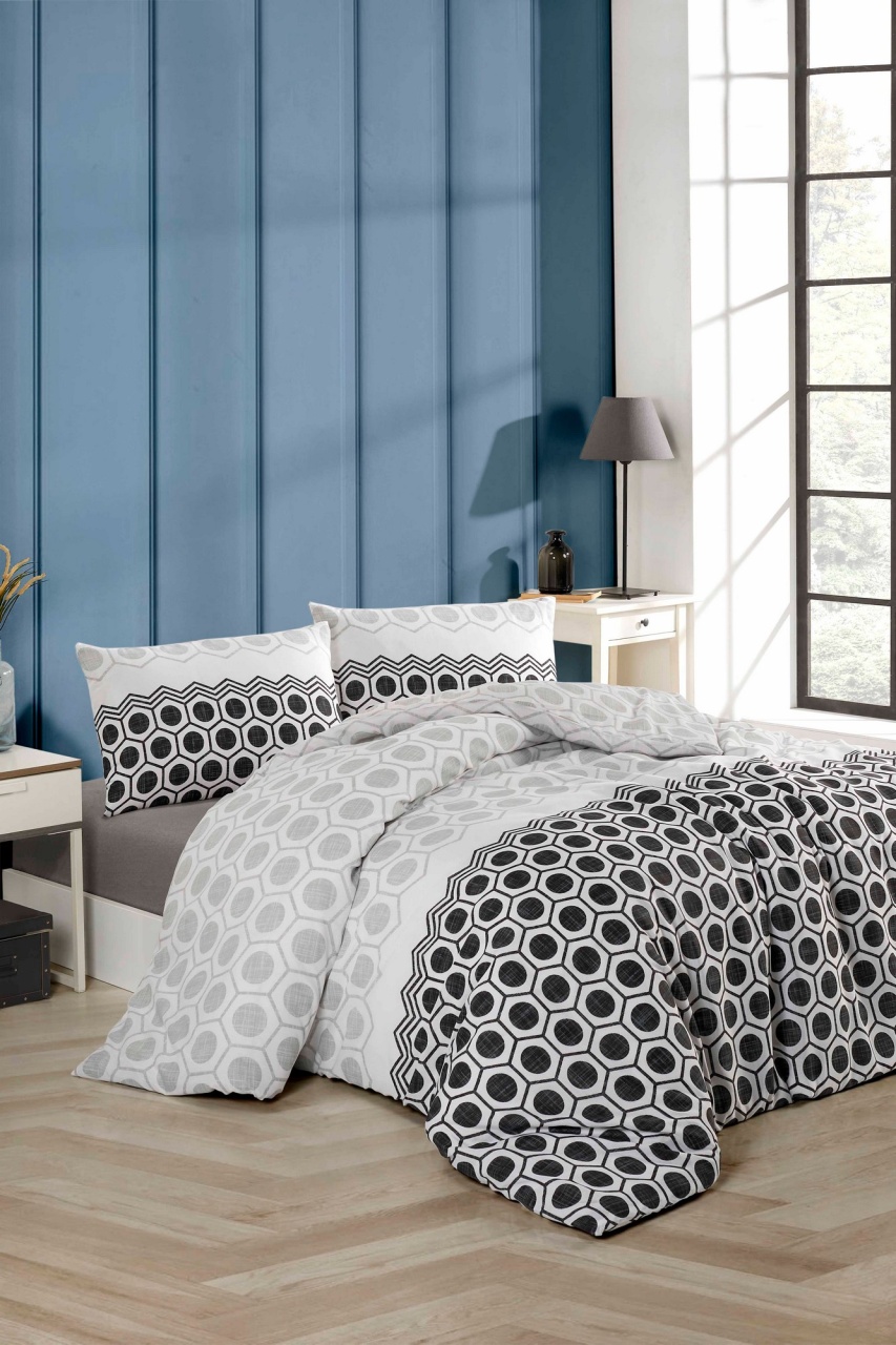 Lenjerie de pat 1 Persoana Model Geometric Fitted - 1 | YEO