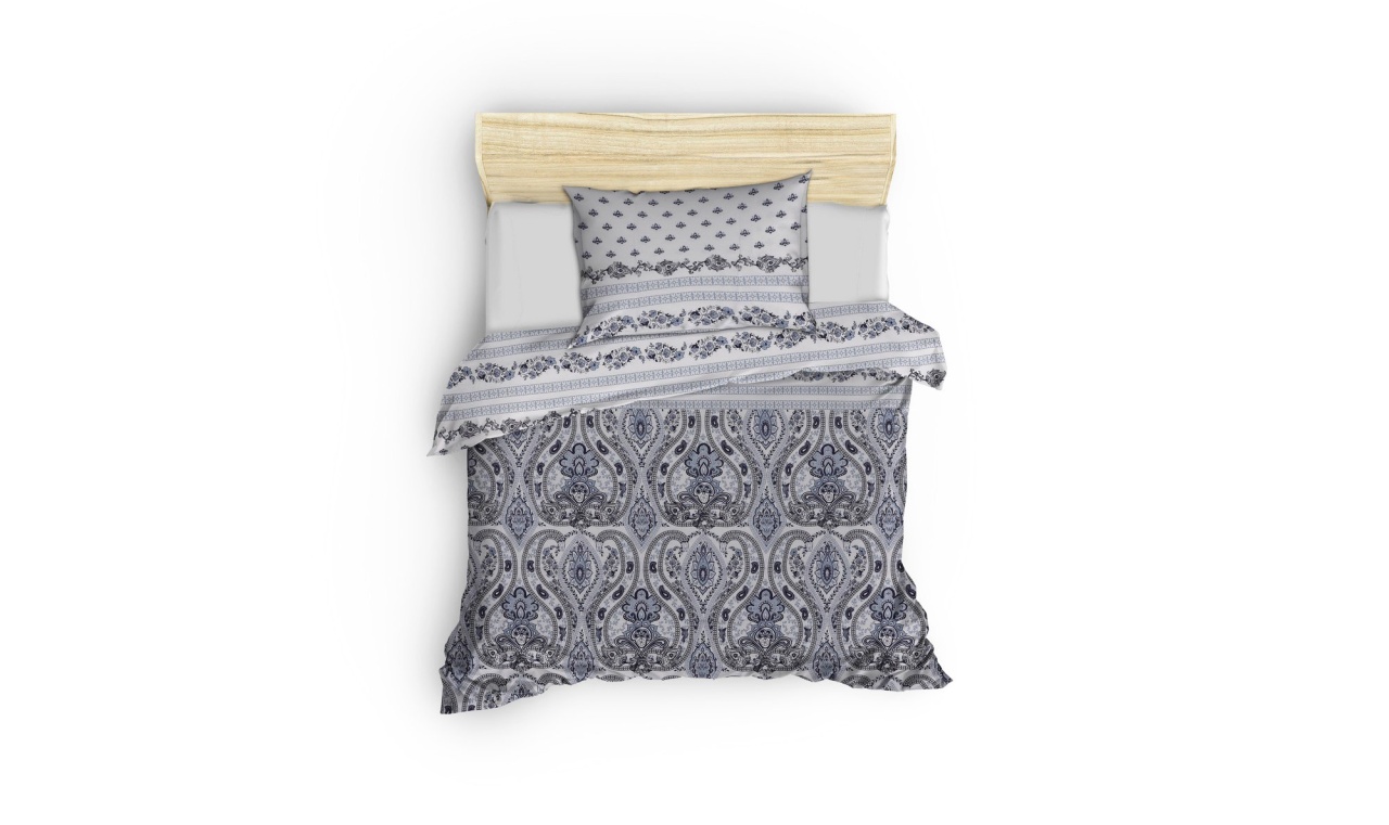 Lenjerie de pat 1 Persoana Model Palmira Blue - 1 | YEO
