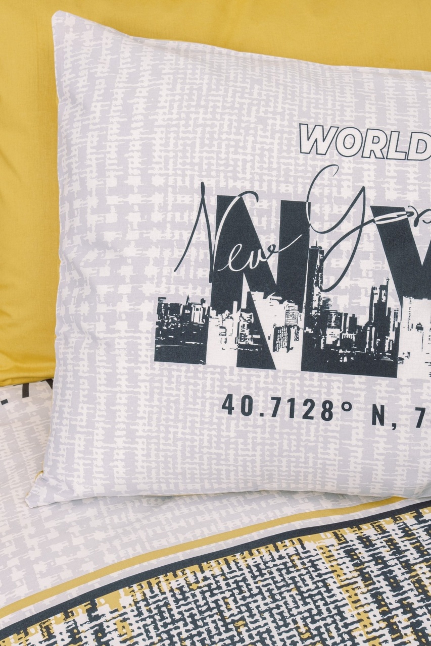 Lenjerie de pat Copii Model Worldwide Mustard - 1 | YEO