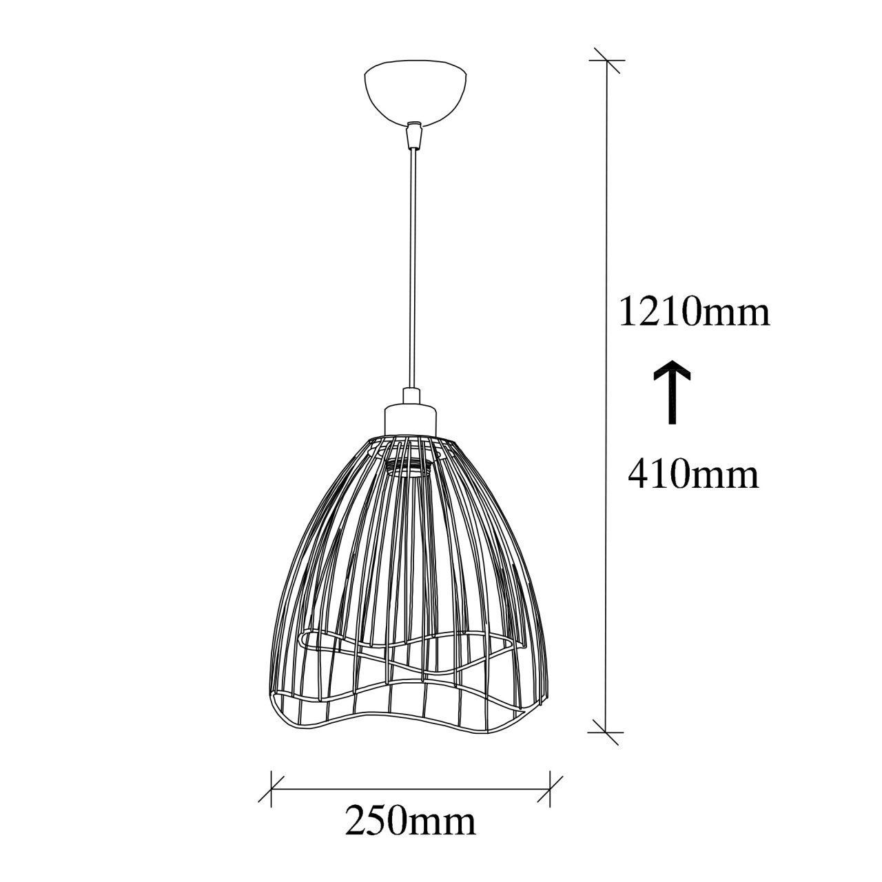 Lustra Zeyno Caramiziu 25x25x121 cm - 2 | YEO