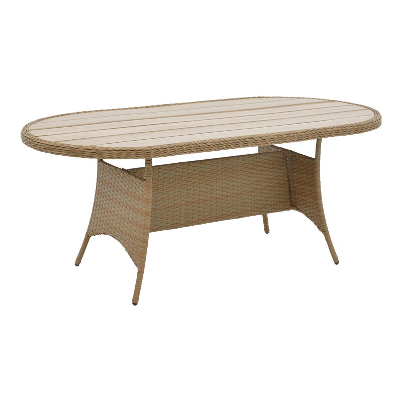 Masa de exterior, Model Keir, culoare maro, rattan si alumniu, 180x90x72 cm - 1 | YEO