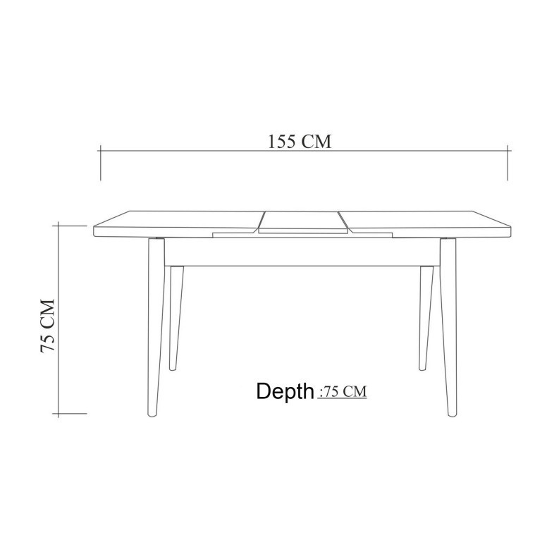 Masa Extensibila Model Nancy, 120-155x75x75 cm, Alb