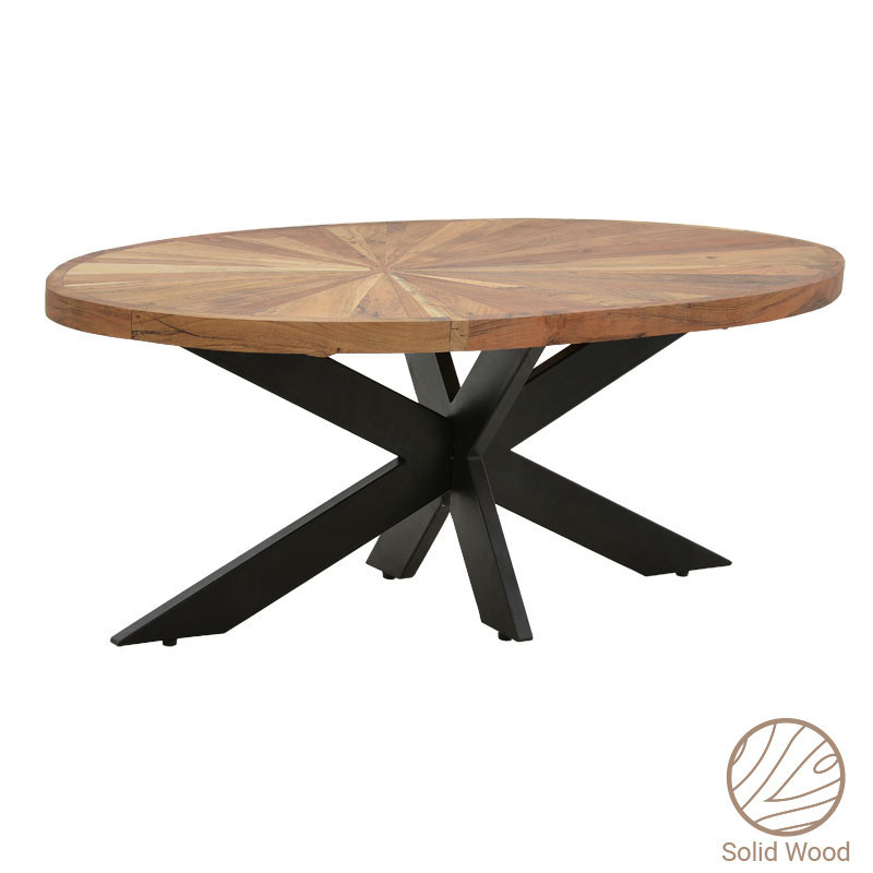 Masa Model Cali, 120x60x45 cm, Nuc/Negru, Blat lemn masiv
