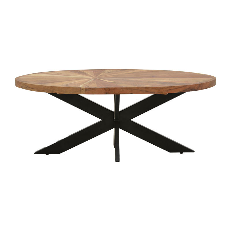 Masa Model Cali, 120x60x45 cm, Nuc/Negru, Blat lemn masiv - 2 | YEO