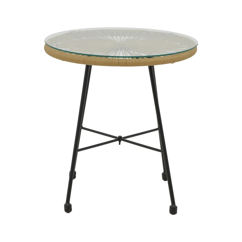 Masuta de Cafea Model Acapulco, Negru/Alb, D50x50 cm - 1 | YEO