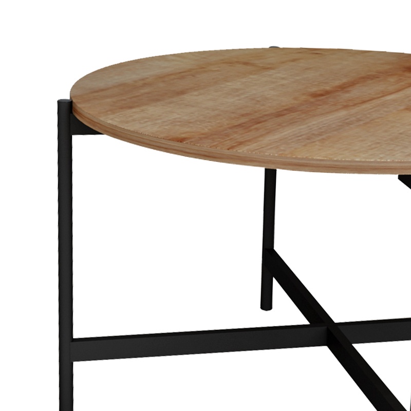 Masuta de Cafea Model Aisle, Natur/Negru, D80x45 cm - 4 | YEO