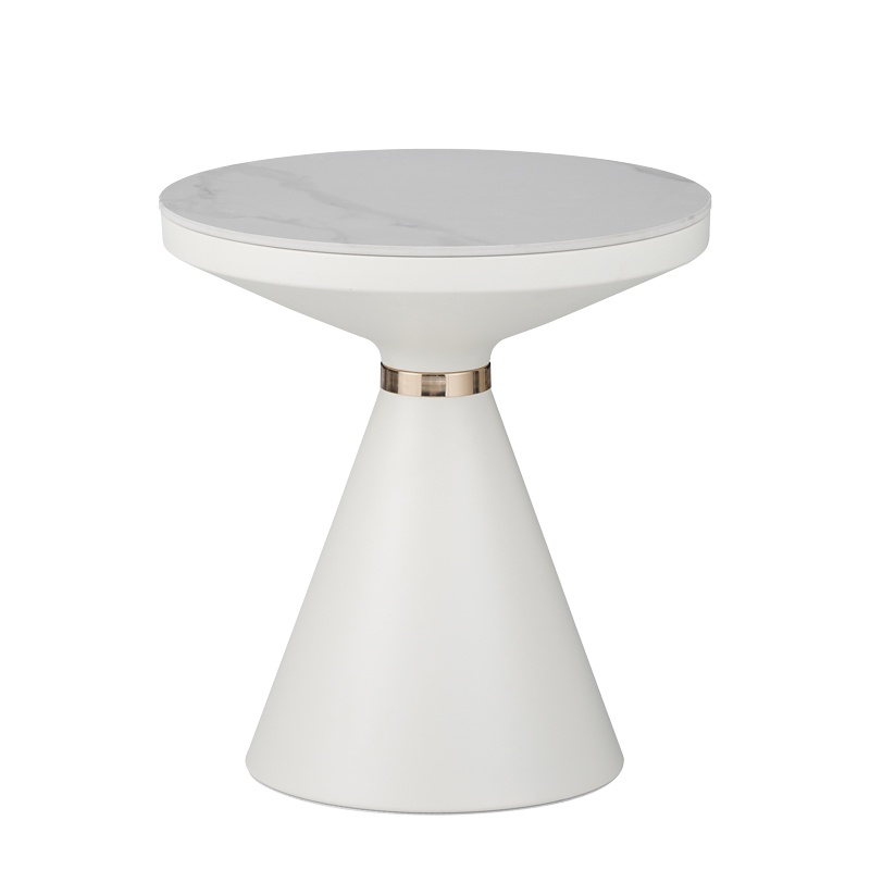 Masuta de Cafea Model Coozlin, Alb marmorat, D50x50 cm