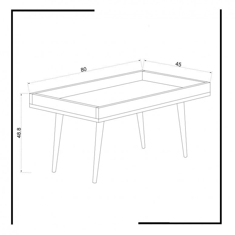 Masuta de Cafea Model Galvan, 80x45x48.8 cm, Alb