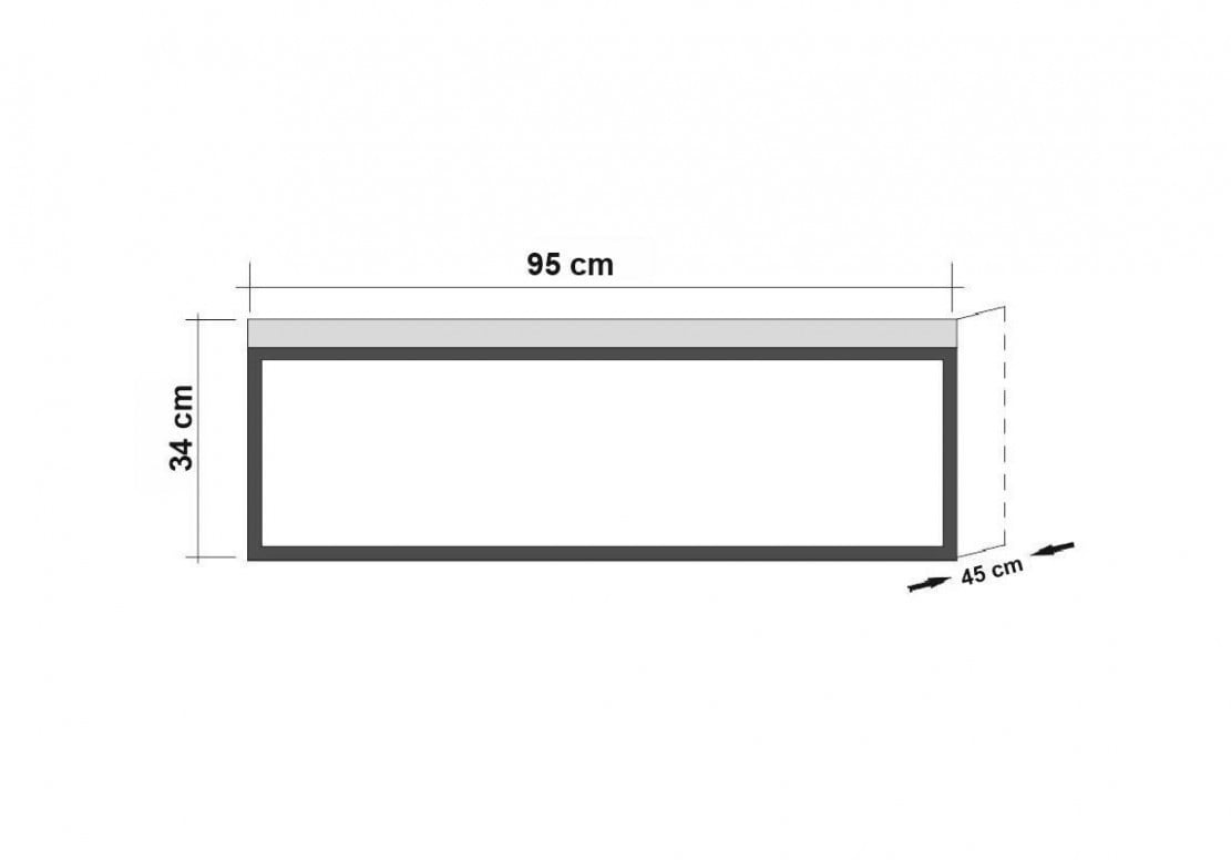 Masuta de Cafea Model Jimena, 95x45x34 cm, Stejar/Negru