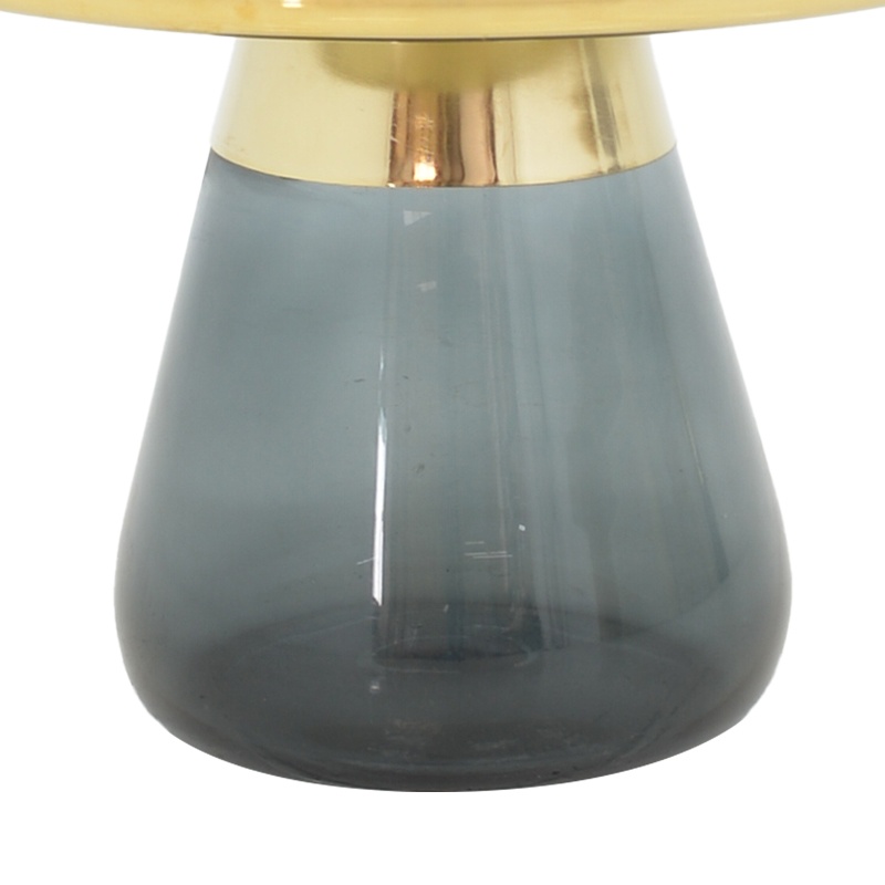 Masuta de Cafea Model Kunlo, Negru/Auriu, D60x42 cm - 2 | YEO