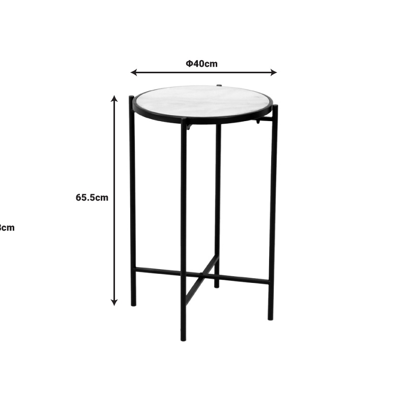 Masuta de Cafea Model Luxere, Negru, D40x65.5 cm - 1 | YEO