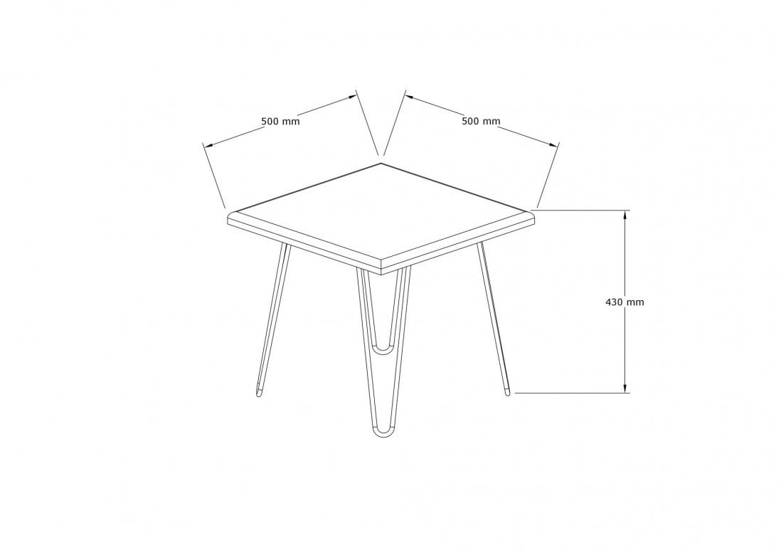 Masuta de Cafea Model Onyx, 50x50x43 cm, Nuc/Negru