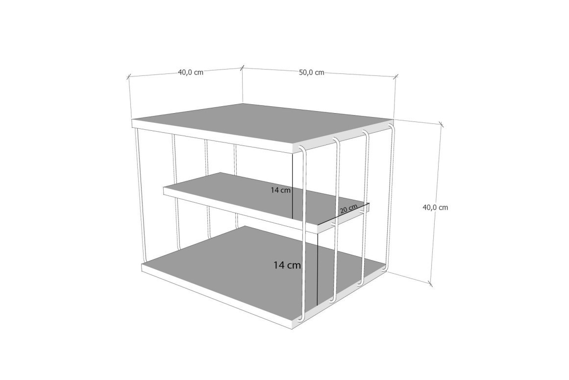 Masuta de Cafea Model Osiris, 50x34x40 cm, Antracit - 2 | YEO