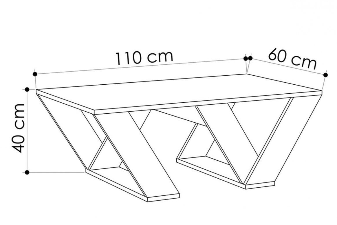 Masuta de Cafea Pipra Alb 110x60x40 cm