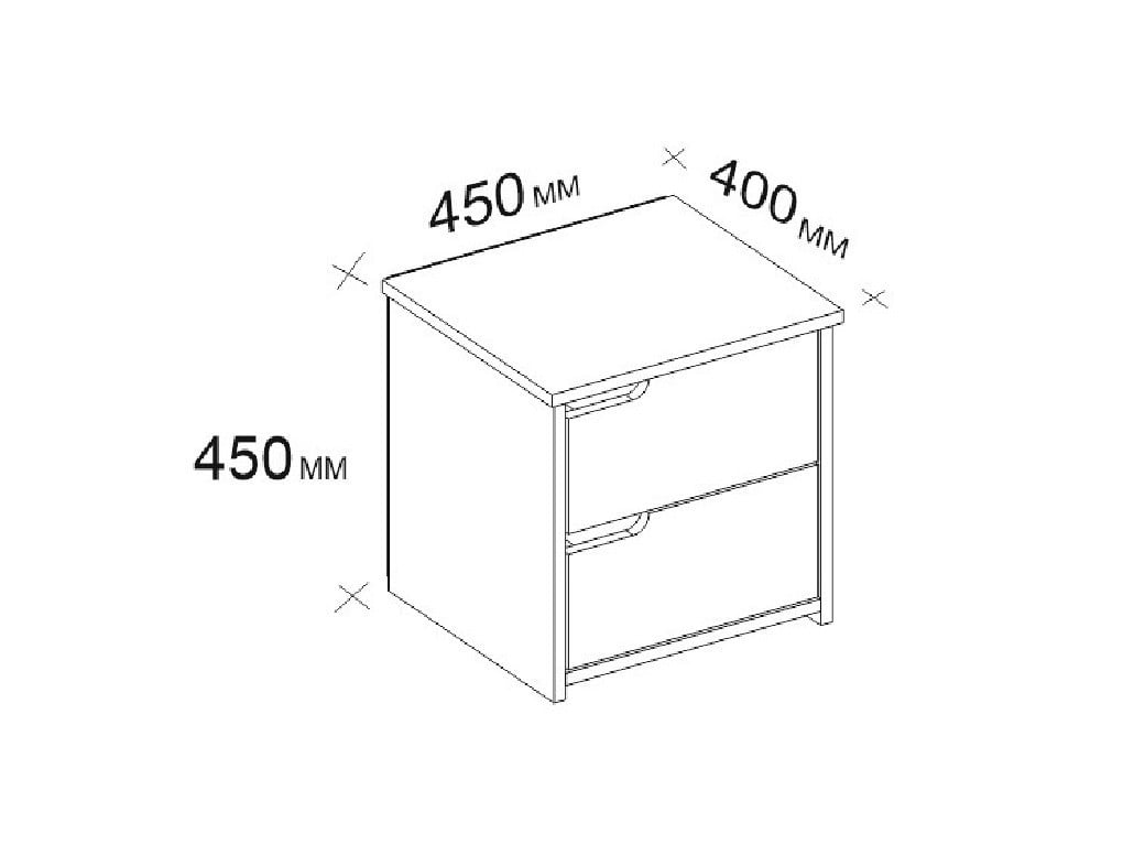 Noptiera Model Cobb, Alb, 45x40x45cm