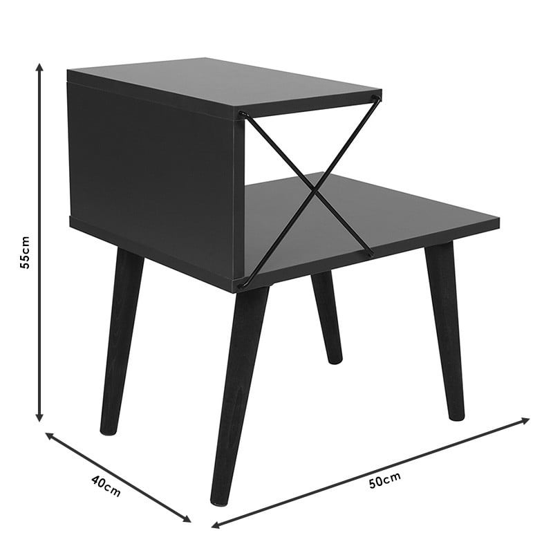 Noptiera Model Costa, Antracit/Nuc, 50x40x55cm