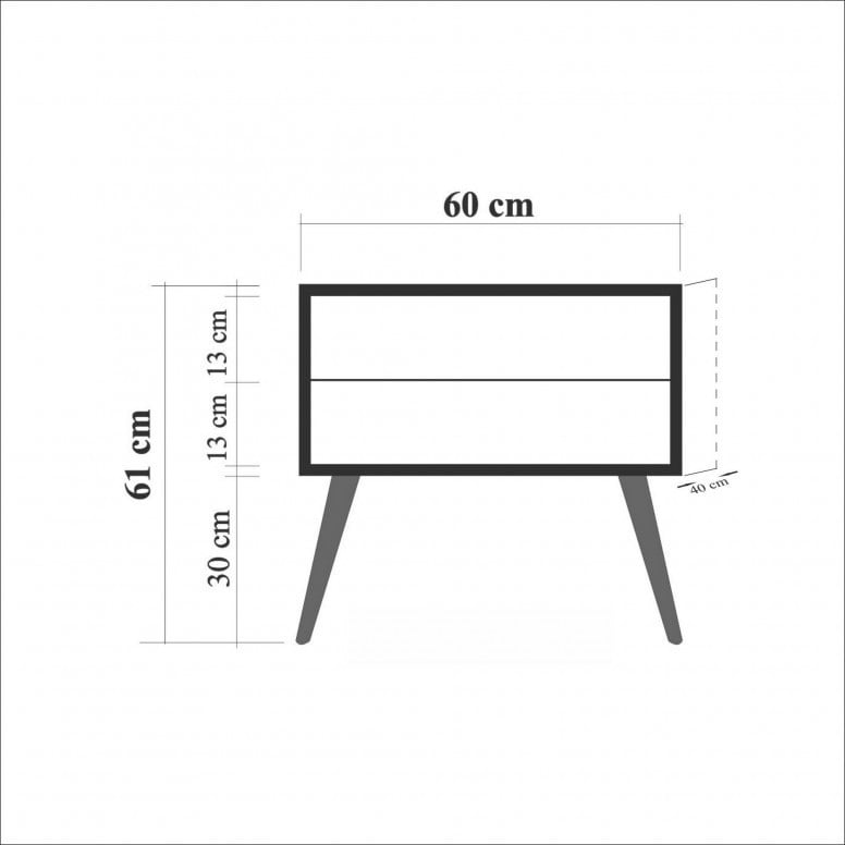 Noptiera Model Marquez V1, Stejar, 60x40x61cm