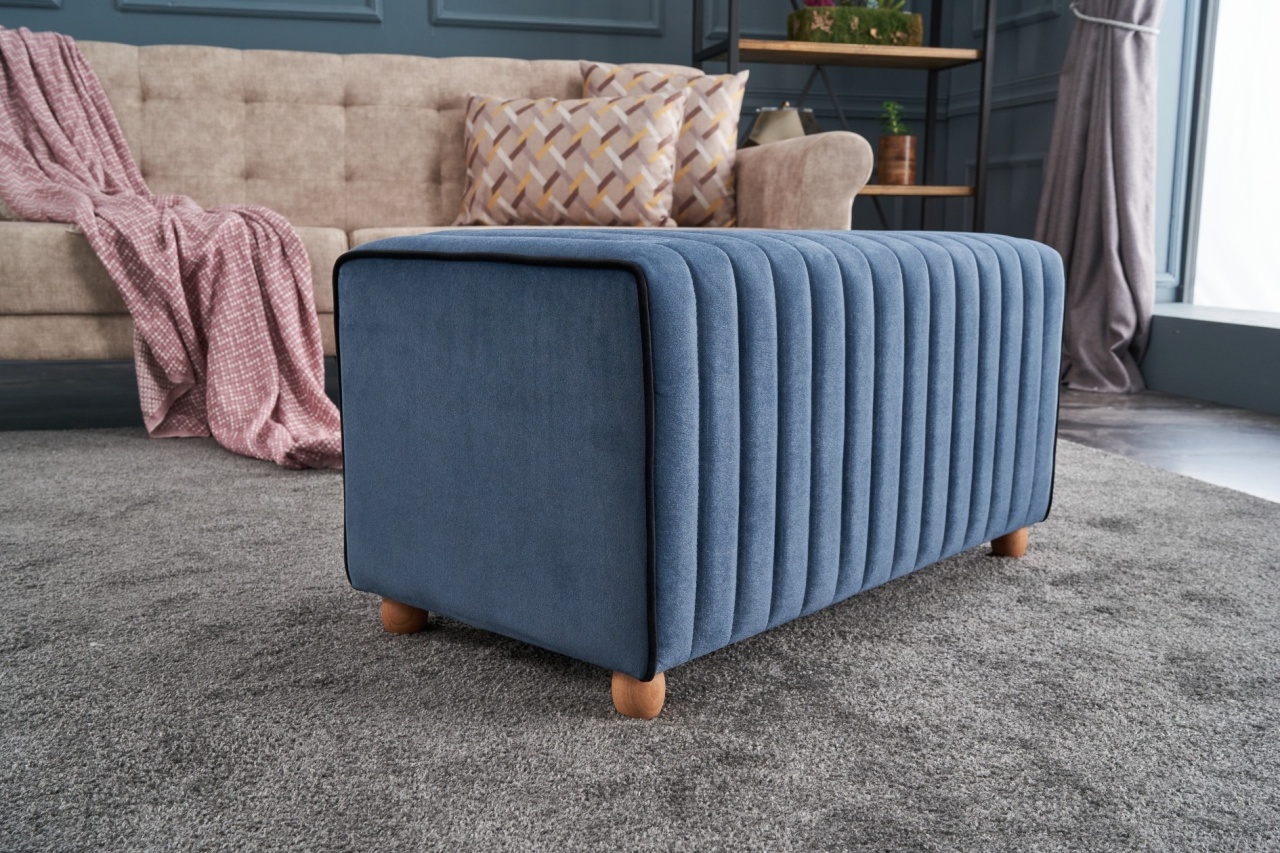 Pouffe Model Mabel, Albastru - 1 | YEO