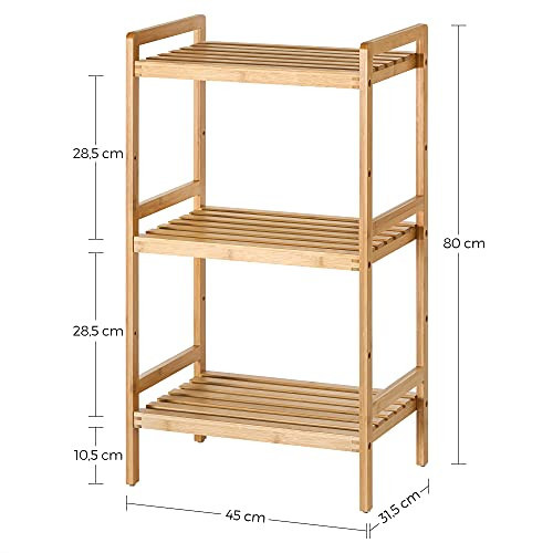 Raft baie, Songmics, Natural, 45x31.5x79.5 cm - 3 | YEO
