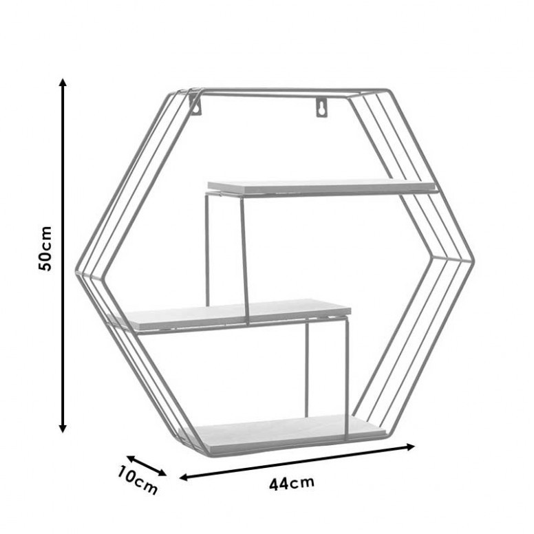 Raft Suspendat Model Travis, Nuc/Negru, 50x10x44 cm - 3 | YEO