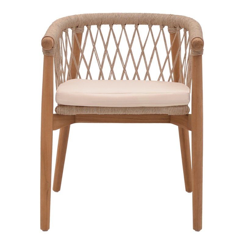 Scaun cu Brate Model Abby, Natur/Crem, 60x58x78 cm - 3 | YEO