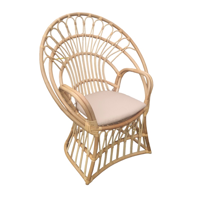 Scaun cu Brate Model Boloni, Natur/Bej , 100x67x120 cm