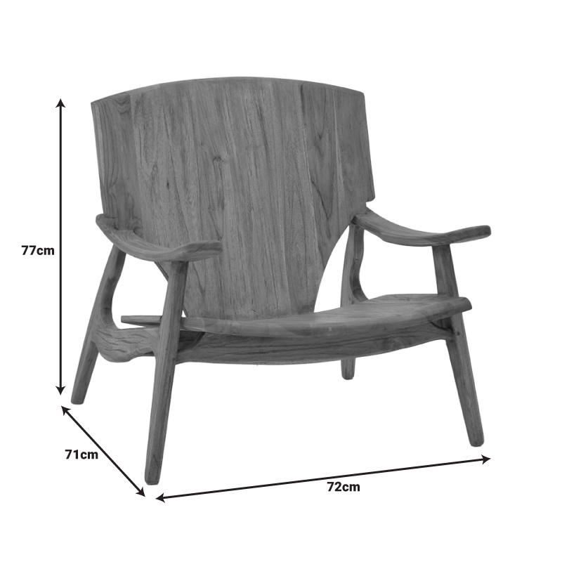 Scaun cu Brate Model Brazin, Maro inchis, 72x71x77 cm