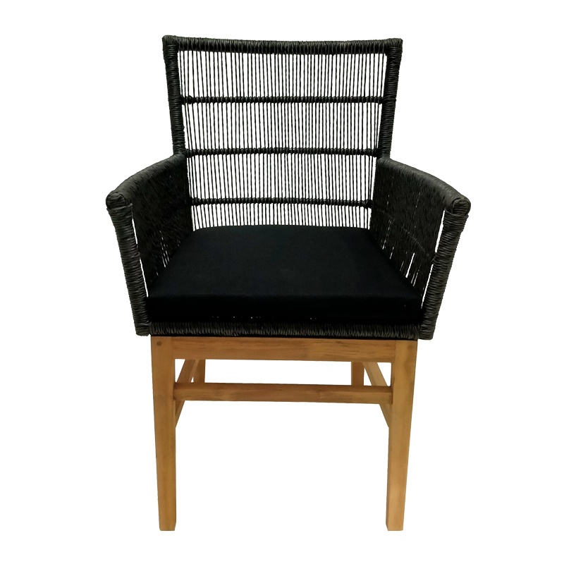 Scaun cu Brate Model Inca, Natur/Negru, 60x61x90 cm - 3 | YEO