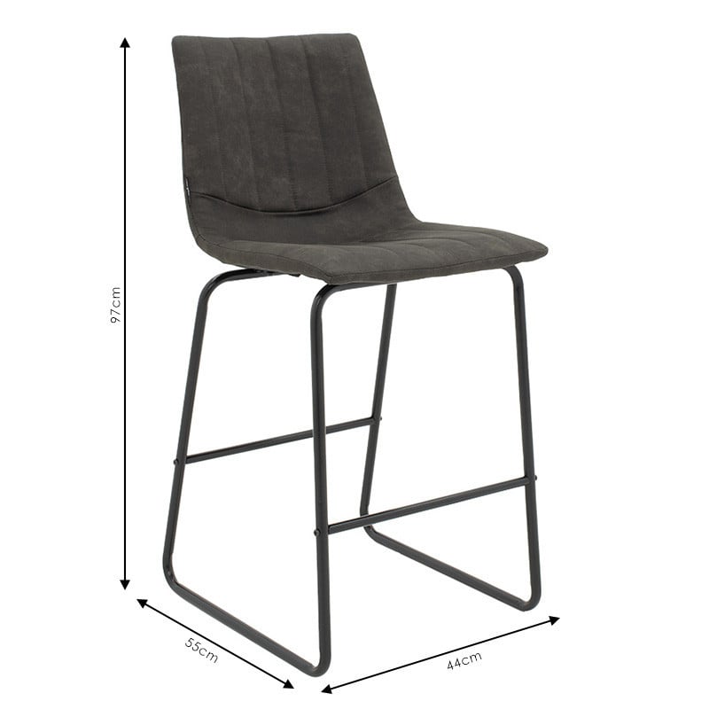 Scaun de bar Model Desirable, Negru/Gri deschis, 44x55x97 cm