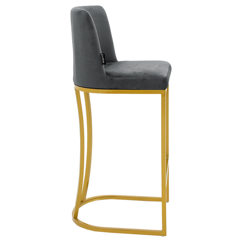 Scaun de bar Model Imppartial, Auriu/Gri inchis, 46x50x106 cm - 2 | YEO