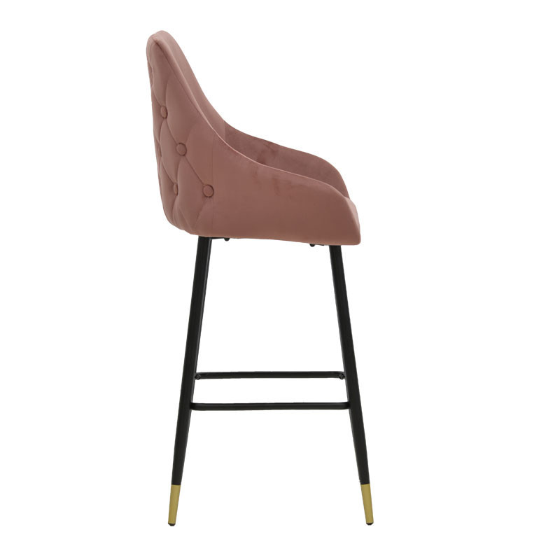 Scaun de bar Model Lithe, Roz pudrat/Negru, 47x44x98 cm - 2 | YEO