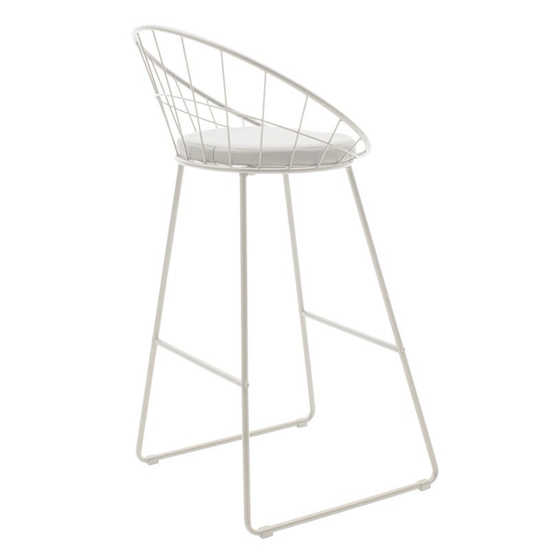 Scaun de bar Model Seth, Alb, 52x52x96 cm - 1 | YEO