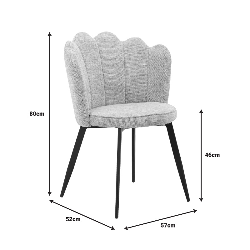 Scaun Model Rosalia, Gri/Negru, 57x52x80 cm - 4 | YEO