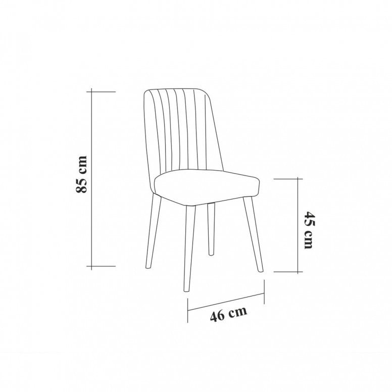 Scaun Model Vina, Albastru/Pin, 46x46x85 cm