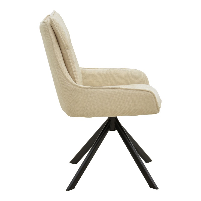 Scaun rotativ Model Konelian, Bej/Negru , 54x63x88 cm - 2 | YEO