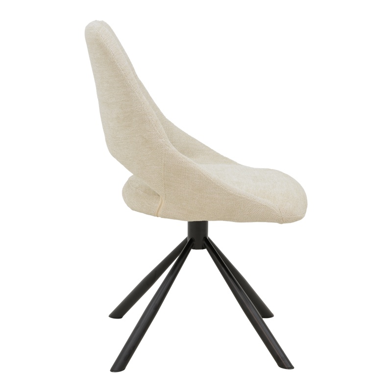 Scaun rotativ Model Luciano, Crem/Negru, 52x58x86 cm - 2 | YEO
