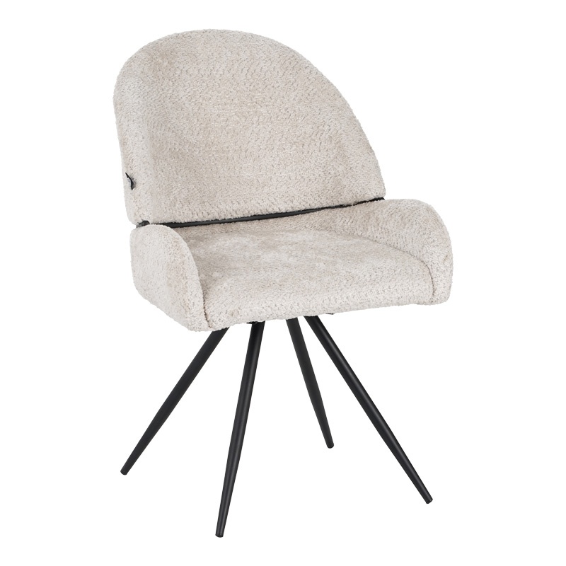 Scaun Rotativ Model Morea, Bej/Negru, 55x63.5x89.5 cm